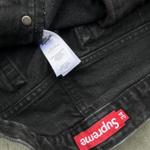 Supreme Japanese Selvedge Denim Loose Fit Black Jeans - Picture 4 of 8